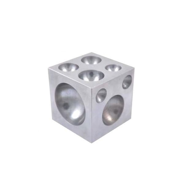 H & H Industrial Products 3 X 3 X 3" Dapping Block Square With Steel 22-62.5MM Cavaties 8606-3402 - main